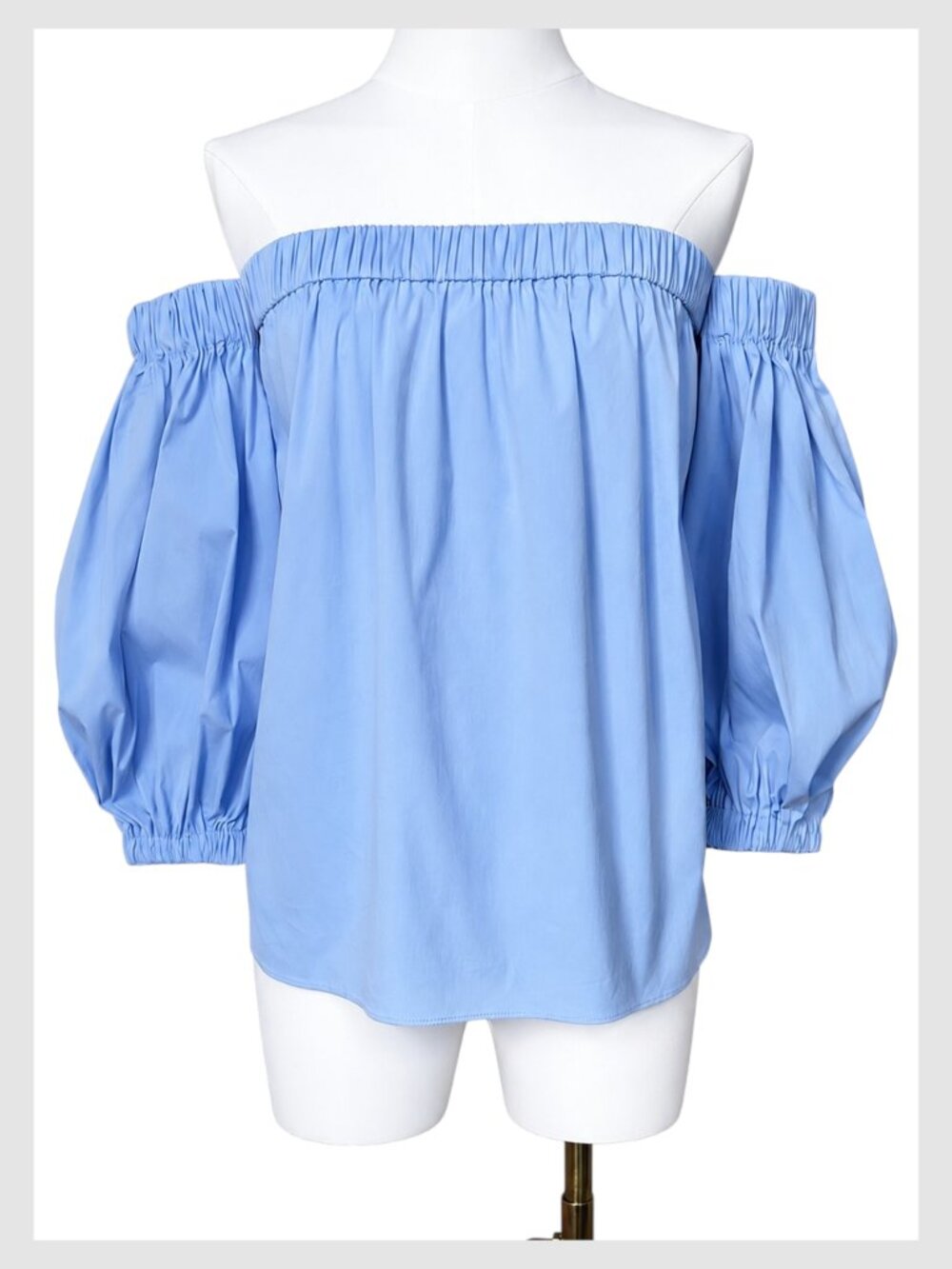 Milly Blouse Sky Blue Off Shoulder Puff Sleeve S - Picture 2 of 9